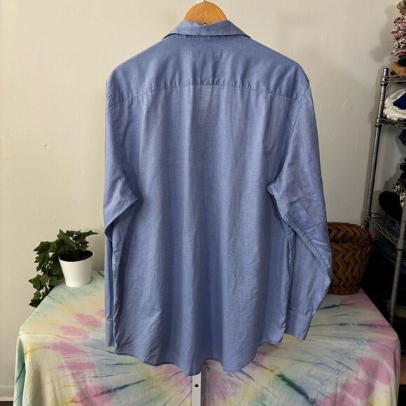 Banana Republic size large Men's Blue Cotton button down Shirt long sleeve - Picture 6 of 8